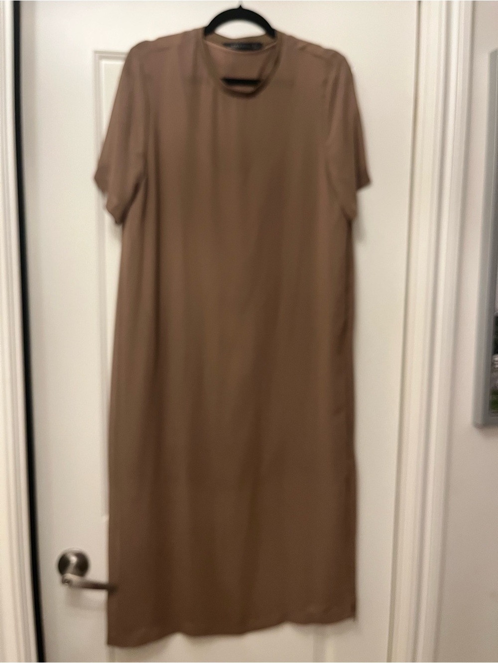 Zara Tan Midi Shift Dress